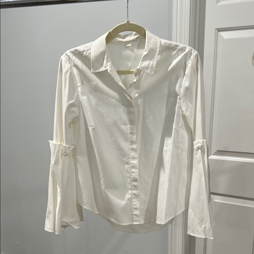 Jonathan Simkhai White Fitted Button Down Shirt